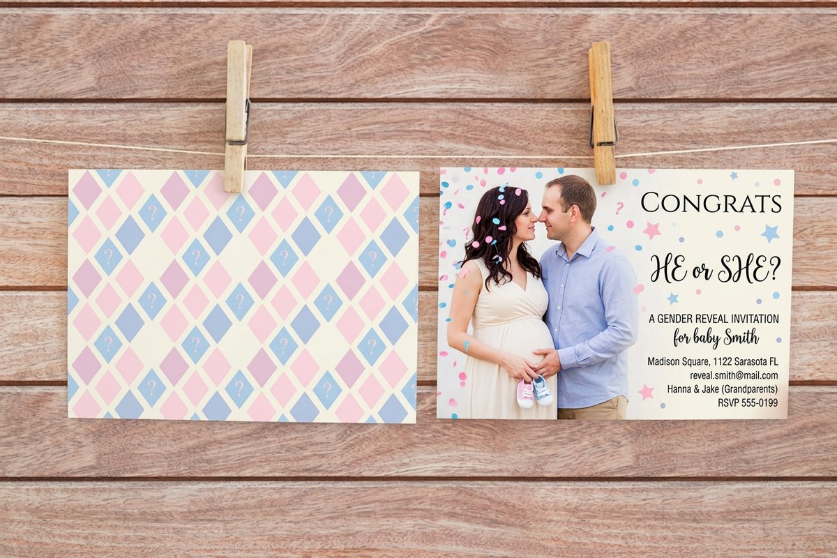 Gender Reveal Invitations 2 - 4OVER4