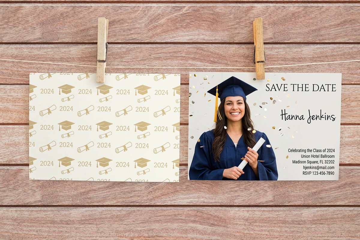 Graduation Save The Date Cards 2 - 4OVER4