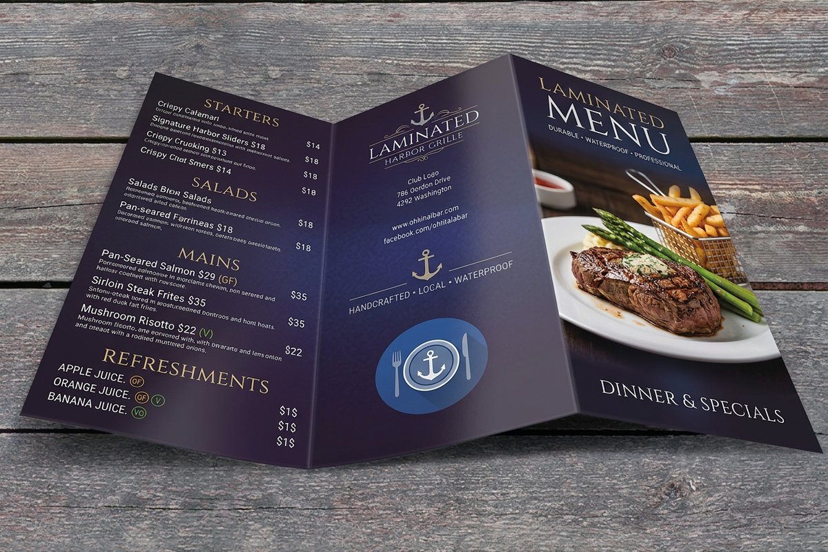 Laminated Menus by 4OVER4