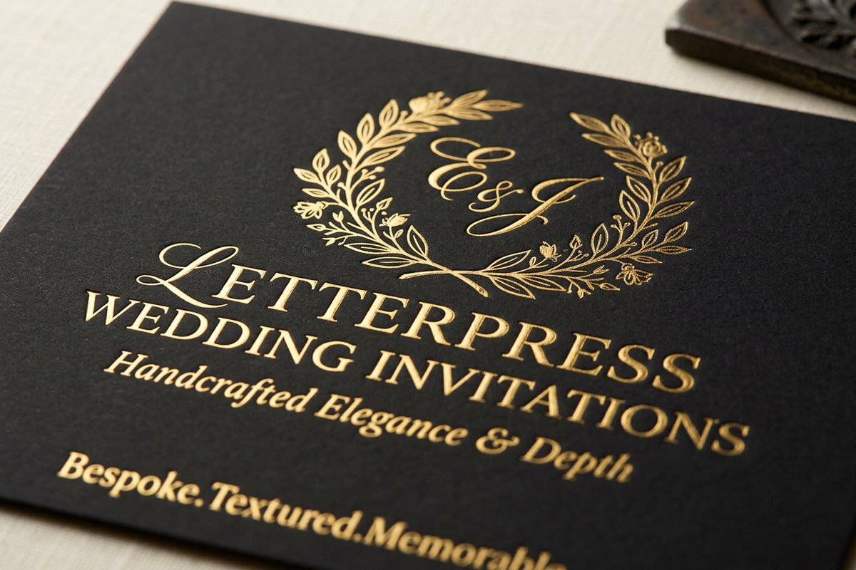 Letterpress Wedding Invitations 1 - 4OVER4