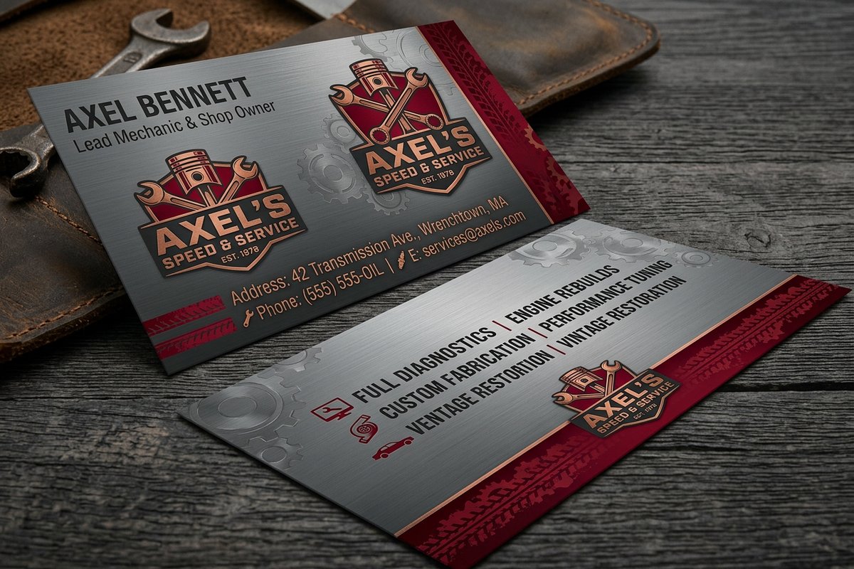 Mechanic Business Cards