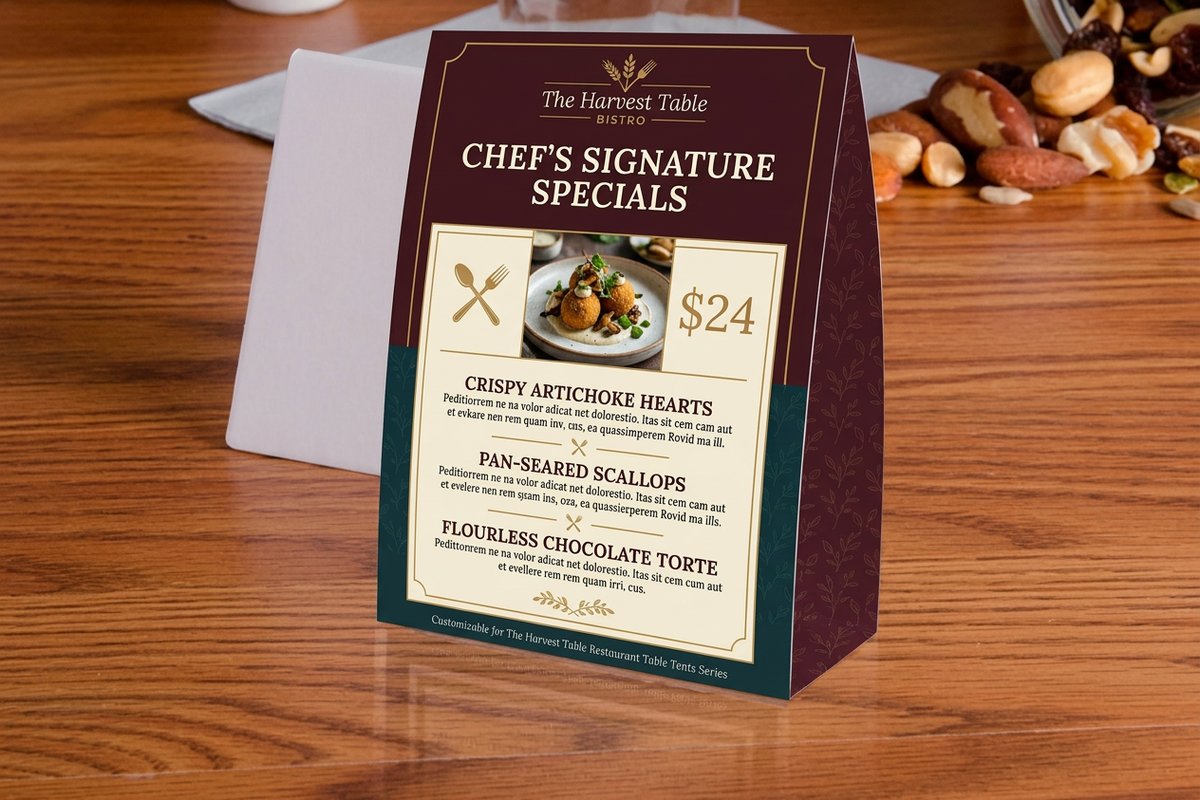 Restaurant Table Tents