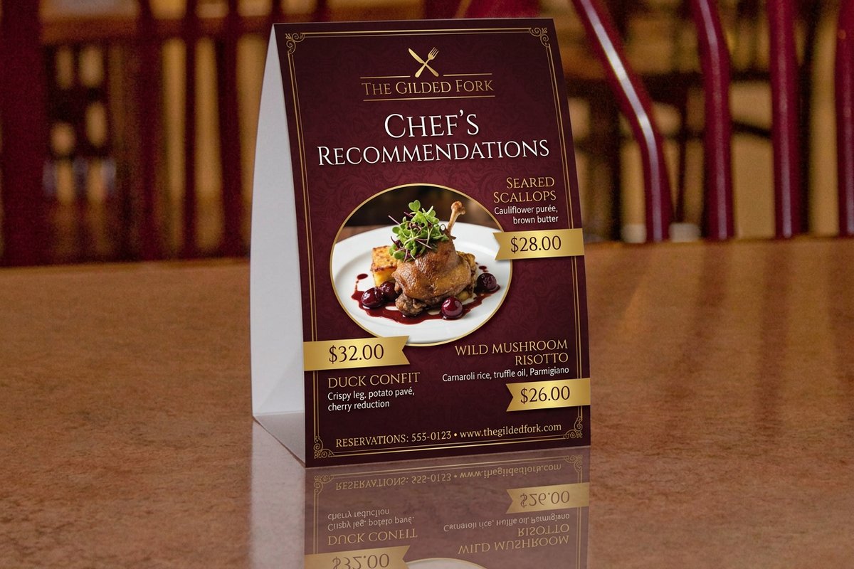 Restaurant Table Tents