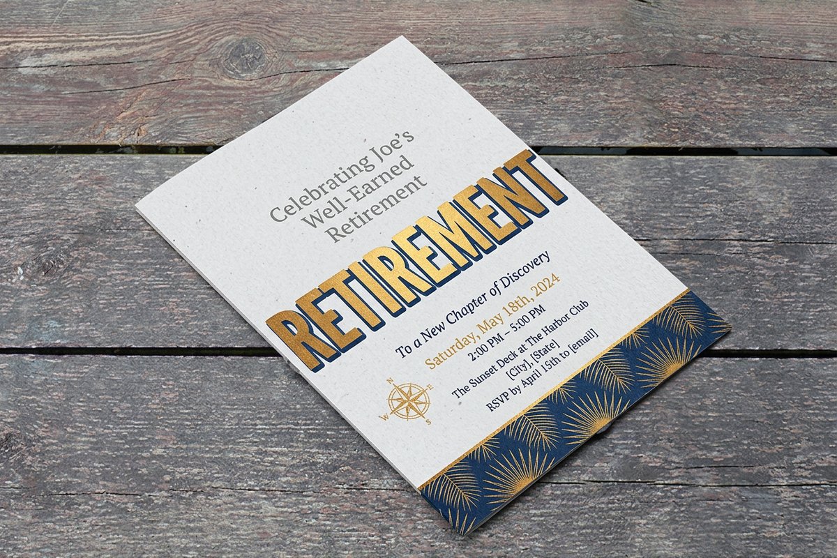 Retirement Party Invitations 3 - 4OVER4