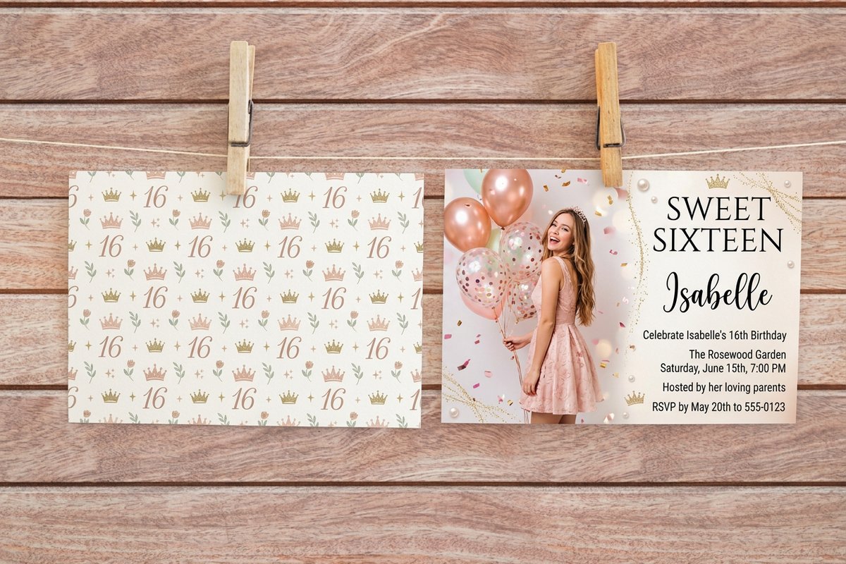 Sweet 16 Invitations 2 - 4OVER4
