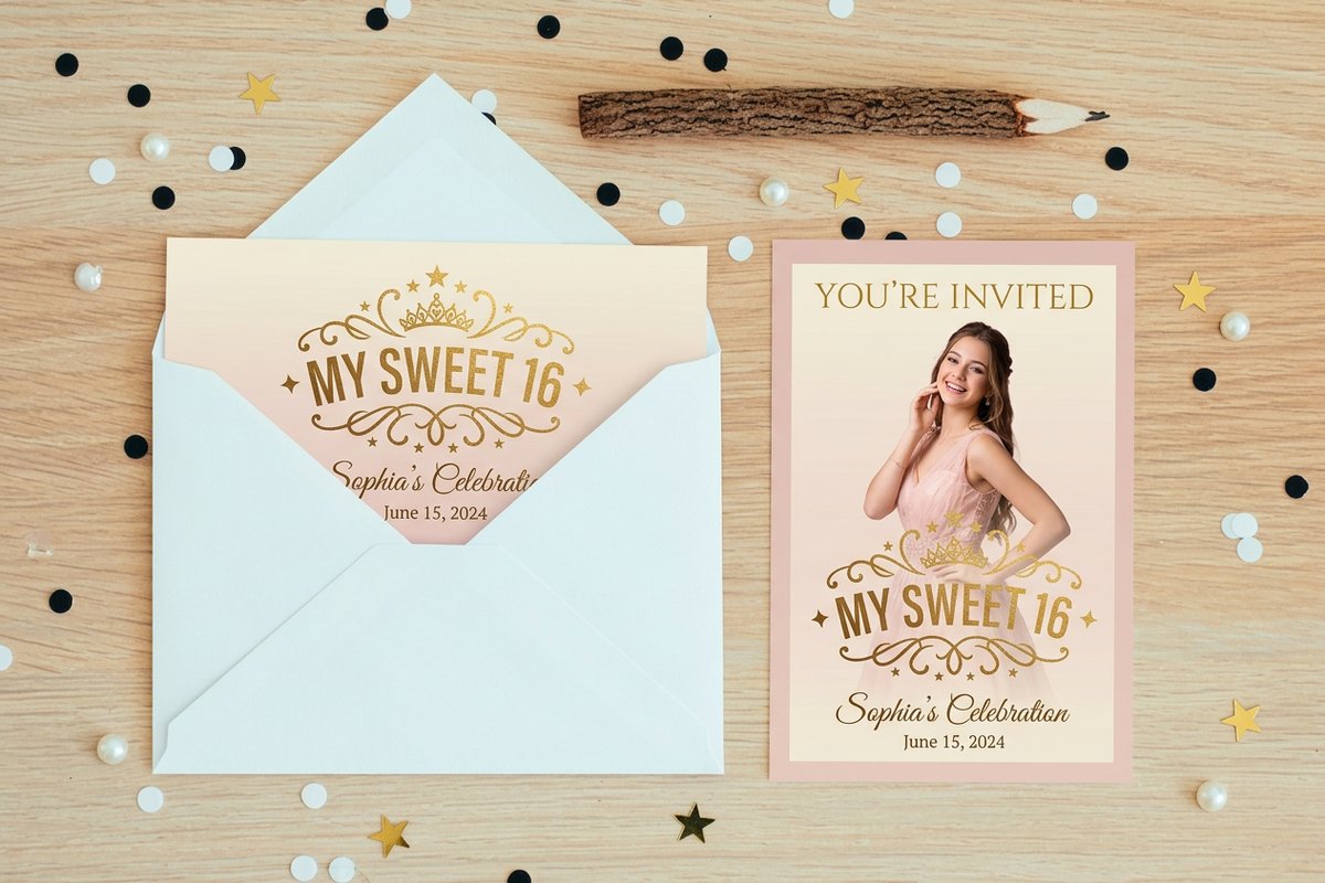 Sweet 16 Invitations 5 - 4OVER4