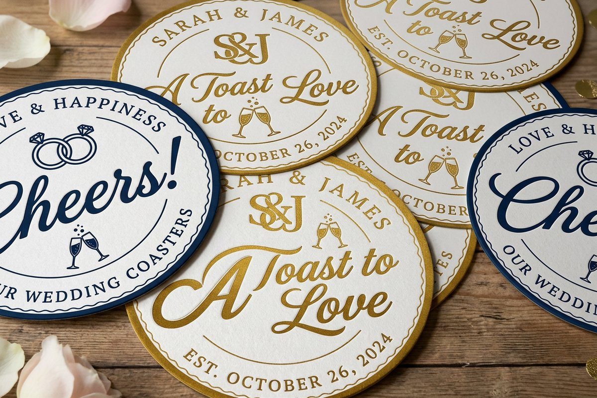 Wedding Drink Coasters 1 - 4OVER4
