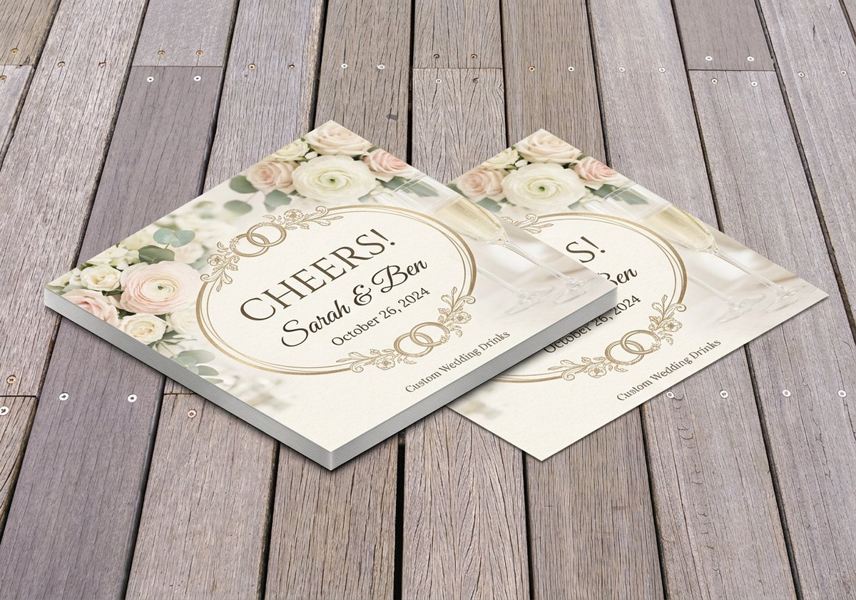 Wedding Drink Coasters 3 - 4OVER4