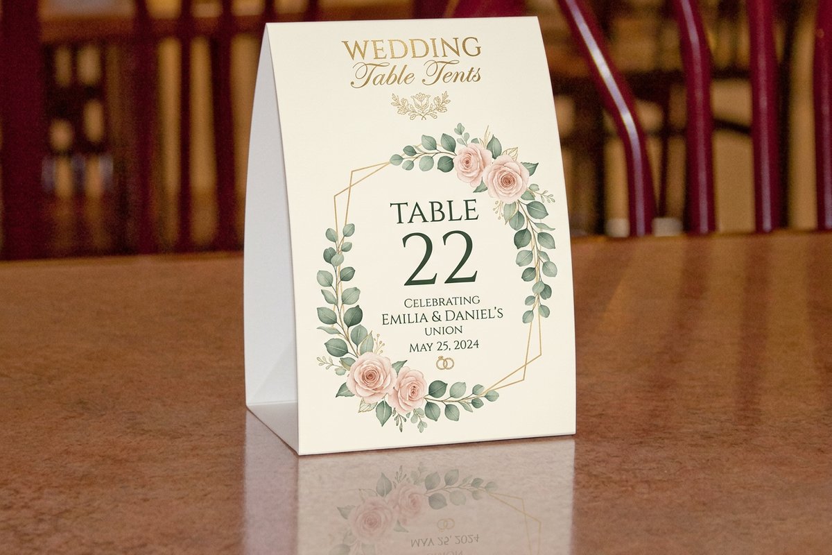 Wedding Table Tents by 4OVER4