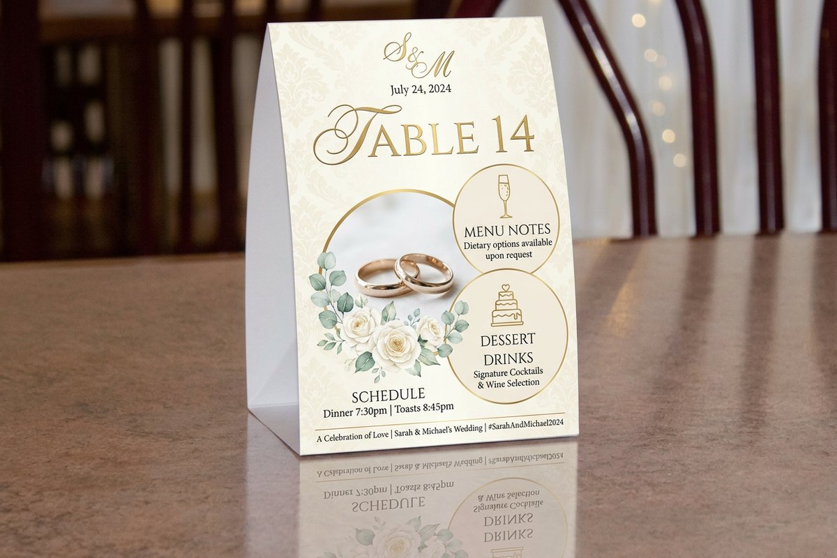 Wedding Table Tents 3 - 4OVER4