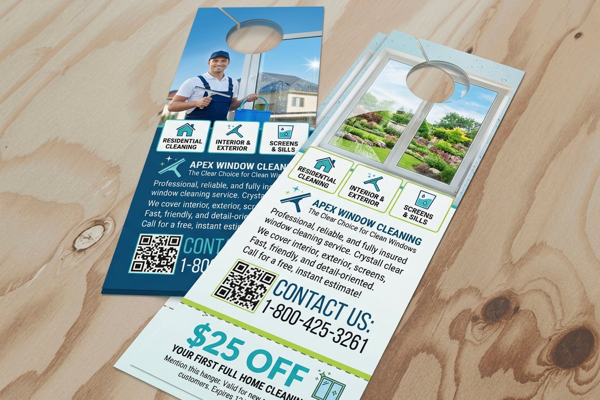 Window Cleaning Door Hangers