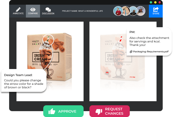 Proof tool annotation view for a print design file