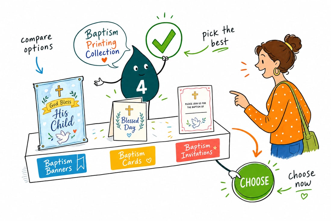 Wally compares baptism printing options side by side at 4OVER4.COM