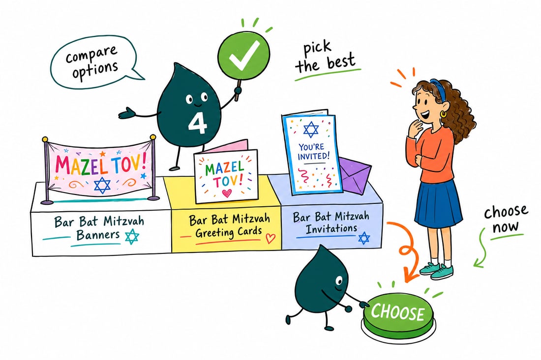 Wally compares Bar Bat Mitzvah options side by side at 4OVER4.COM