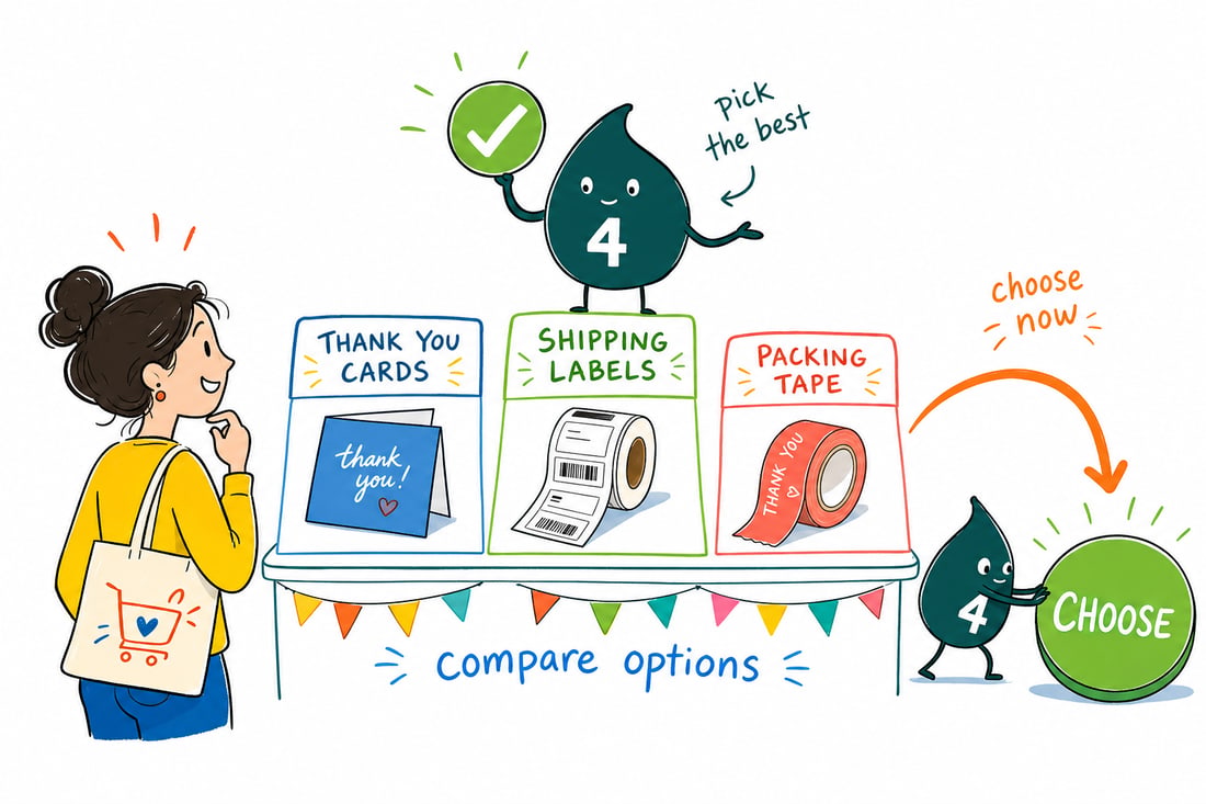 Wally compares Ecommerce Packaging options side by side at 4OVER4.COM