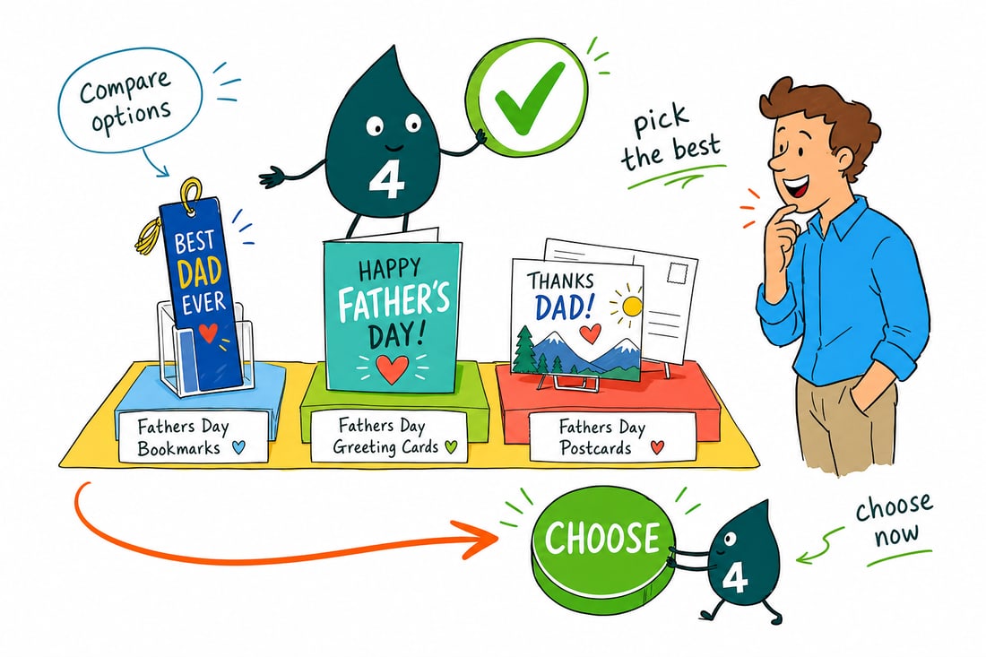 Wally compares Father's Day options side by side at 4OVER4.COM