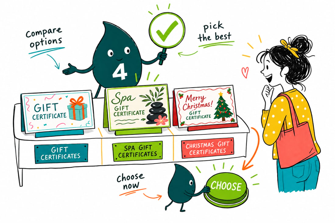 Wally compares Gift Certificates options side by side at 4OVER4.COM
