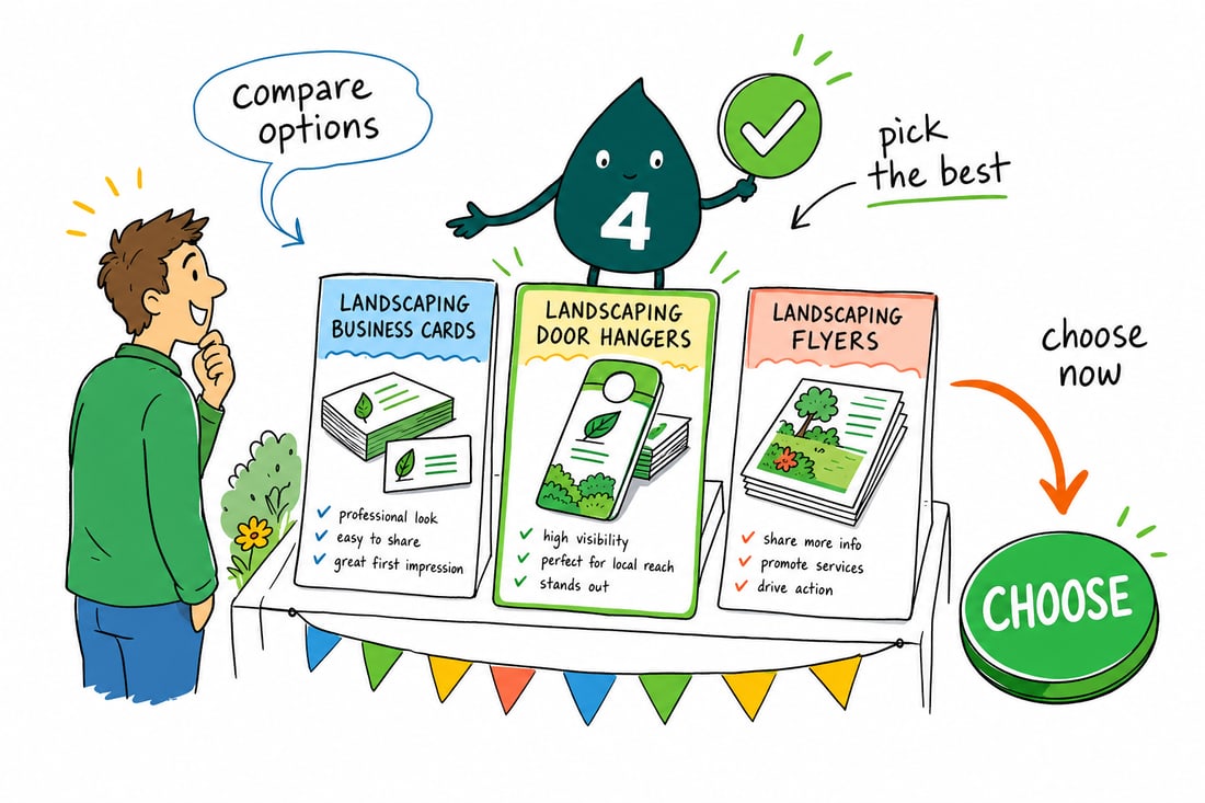 Wally compares Landscaping options side by side at 4OVER4.COM