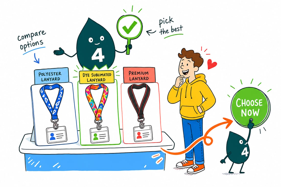 Wally compares Lanyards options side by side at 4OVER4.COM