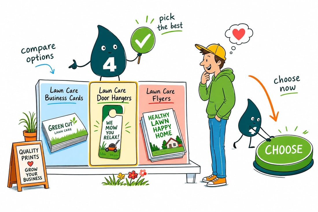 Wally compares Lawn Care options side by side at 4OVER4.COM