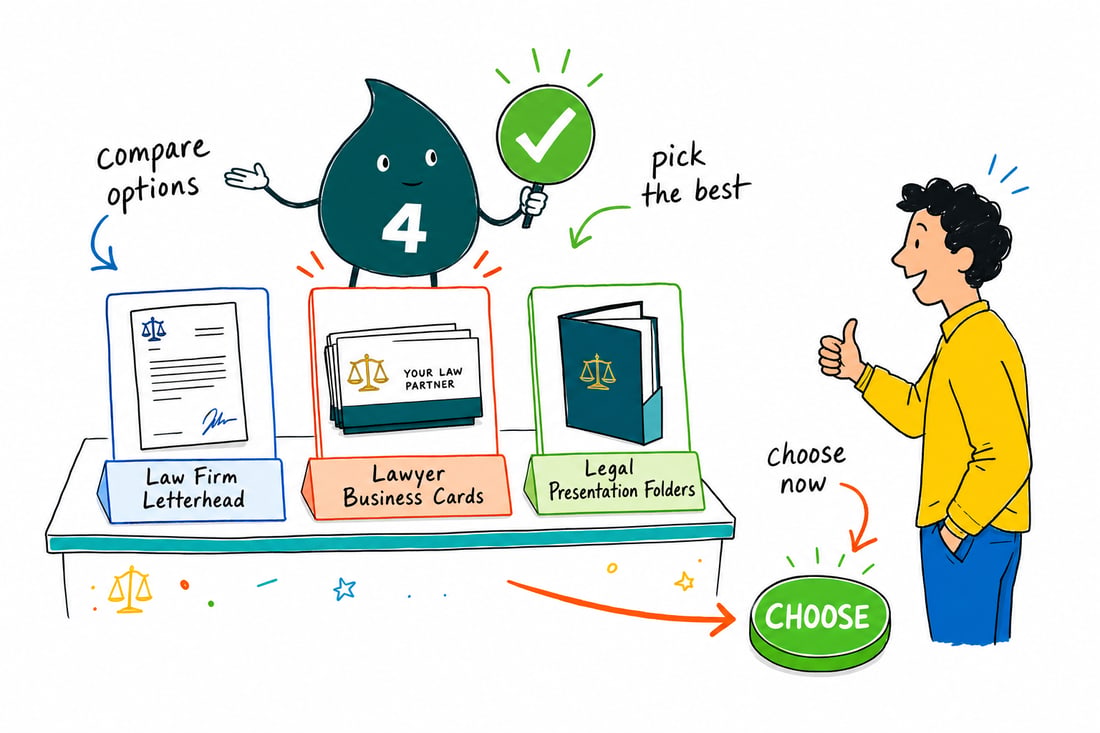 Wally compares Legal Printing options side by side at 4OVER4.COM