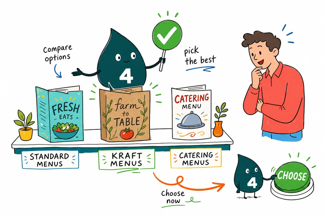 Wally compares Menus options side by side at 4OVER4.COM