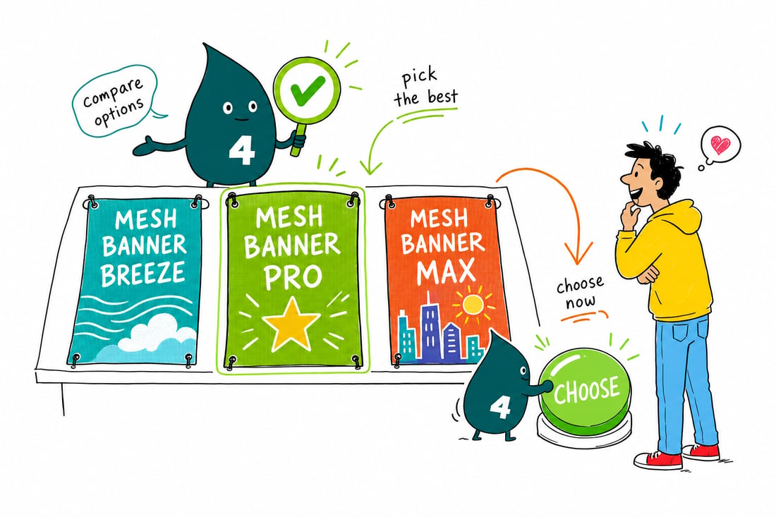 Wally compares Mesh Printing options side by side at 4OVER4.COM