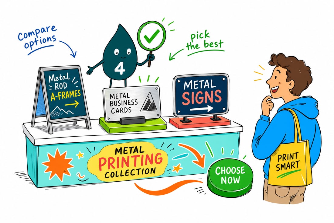 Wally compares Metal Printing options side by side at 4OVER4.COM