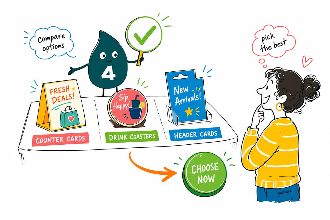 Wally compares Retail and Point of Sale Printing options side by side at 4OVER4.COM