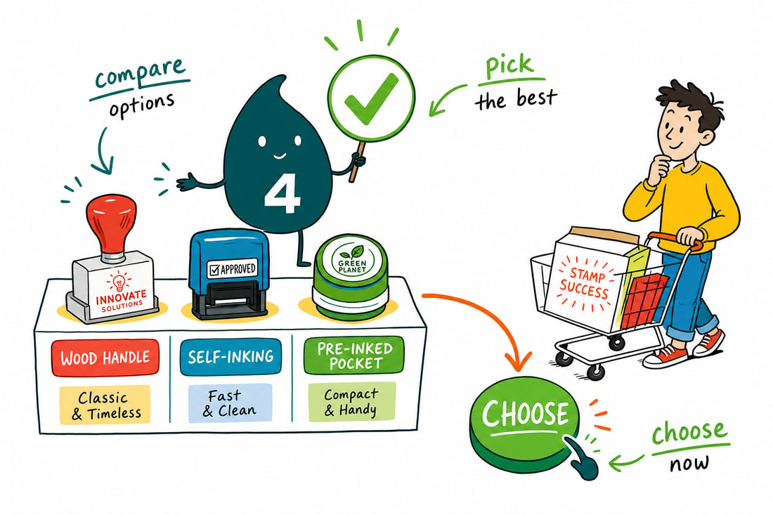 Wally compares Rubber Stamps options side by side at 4OVER4.COM