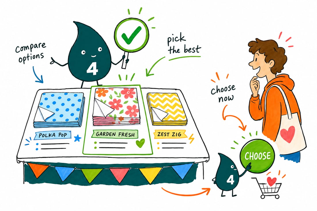 Wally compares Tissue Paper options side by side at 4OVER4.COM
