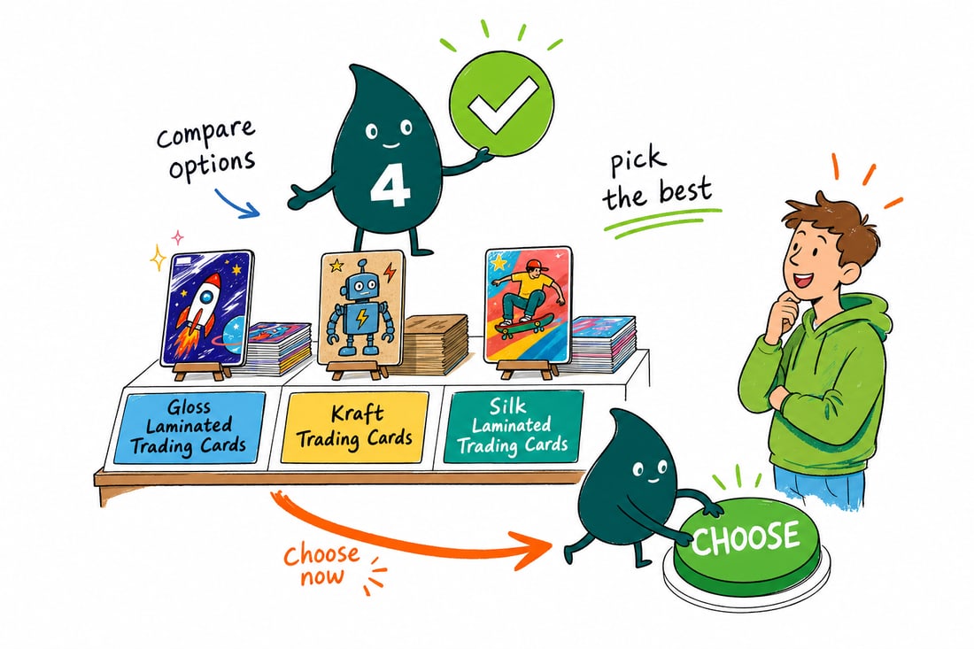 Wally compares Trading Cards options side by side at 4OVER4.COM