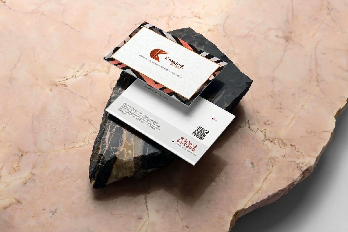 new business cards printed by 4OVER4.COM for a small business rebrand