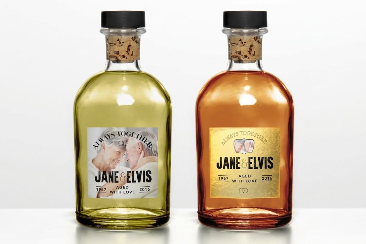 Custom labels printed by 4OVER4.COM to brand handmade craft products