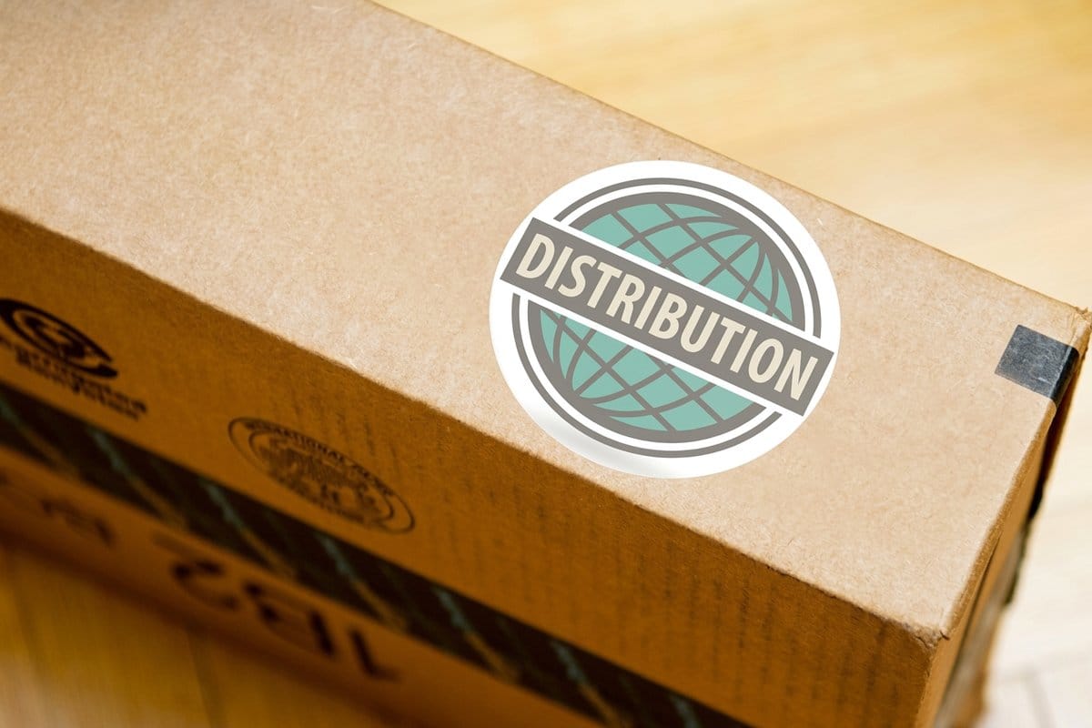 Shipping and mailing labels printed by 4OVER4, ready to apply to a packed carton