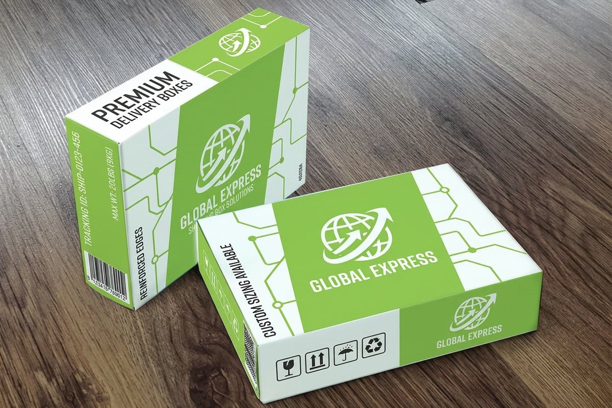 Plain shipping boxes printed by 4OVER4, stacked and ready to pack for a blind drop shipment