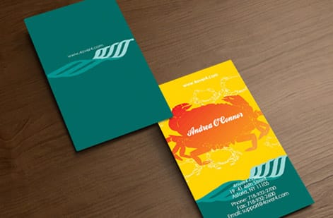 Consistent minimal branding documented across a card set, printed by 4OVER4.COM