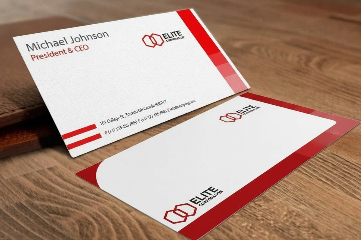 Business cards from 4OVER4 showing a subtle and a pronounced corner radius