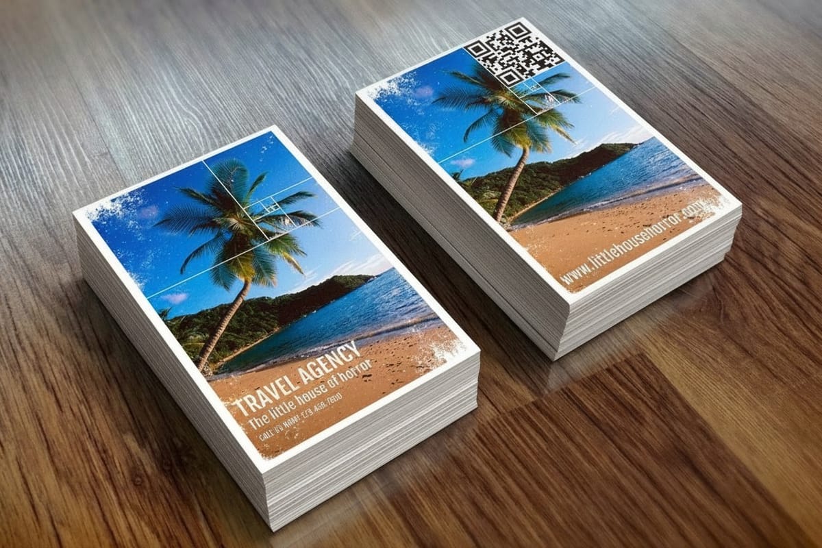 Premium business cards printed by 4OVER4 with rounded corners and a soft finish