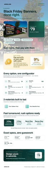 Black Friday Banners pricing infographic