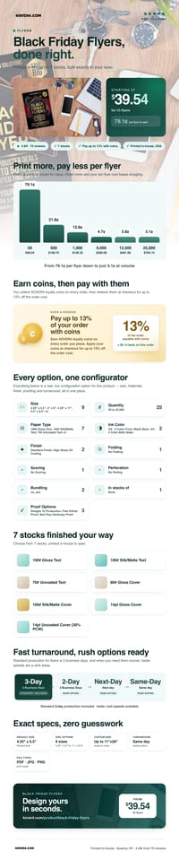 Black Friday Flyers pricing infographic