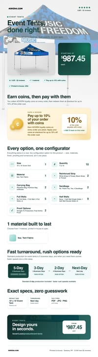 Event Tents pricing infographic