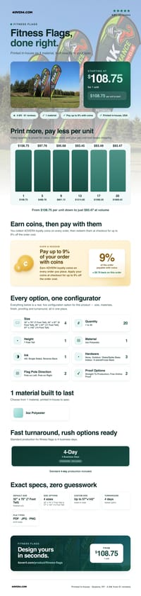 Fitness Flags pricing infographic