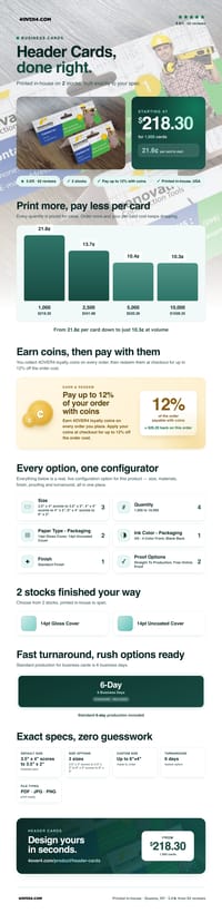 Header Cards pricing infographic