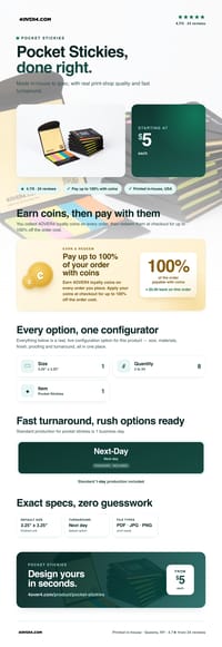 Pocket Stickies pricing infographic