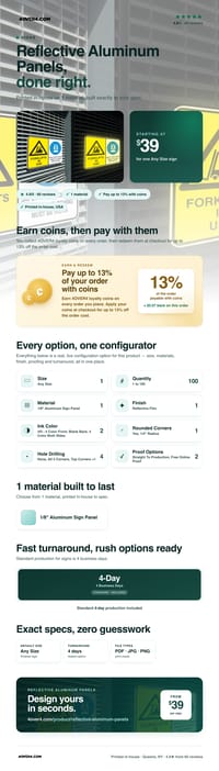 Reflective Aluminum Panels pricing infographic