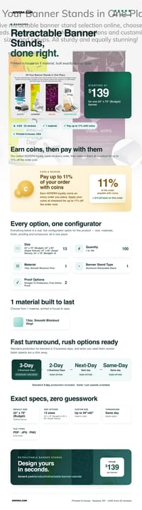 Retractable Banner Stands pricing infographic