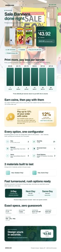 Sale Banners pricing infographic