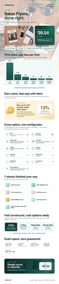 Salon Flyers pricing infographic