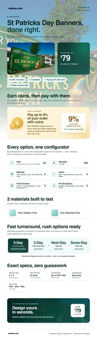 St Patricks Day Banners pricing infographic
